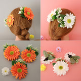 Max Artificial Big Daisy Hairpin Hair Clips Flower Brooch for Women Party White
