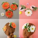 Max Artificial Big Daisy Hairpin Hair Clips Flower Brooch for Women Party White