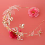 Max Wedding Bridal Flower Pearls Crystal Headband Headpieces Hair Jewelry