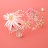 Max Wedding Bridal Flower Pearls Crystal Headband Headpieces Hair Jewelry