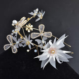 Max Wedding Bridal Flower Pearls Crystal Headband Headpieces Hair Jewelry