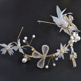 Max Wedding Bridal Flower Pearls Crystal Headband Headpieces Hair Jewelry