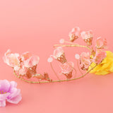 Max Bridal Silk Flower Crown Hairband Headband Tiaras Wedding Prom Decor Pink