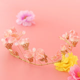 Max Bridal Silk Flower Crown Hairband Headband Tiaras Wedding Prom Decor Pink