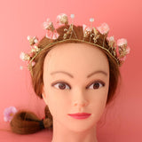 Max Bridal Silk Flower Crown Hairband Headband Tiaras Wedding Prom Decor Pink