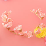 Max Bridal Silk Flower Crown Hairband Headband Tiaras Wedding Prom Decor Pink
