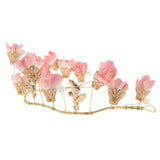 Max Bridal Silk Flower Crown Hairband Headband Tiaras Wedding Prom Decor Pink