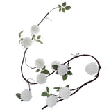 Max 6ft Artificial Silk Peony Flower Ivy Vine Hanging Garland Floral Decor White