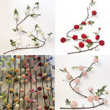 Max 6ft Artificial Silk Peony Flower Ivy Vine Hanging Garland Floral Decor White