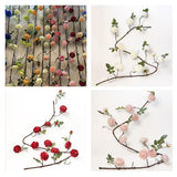 Max 6ft Artificial Silk Peony Flower Ivy Vine Hanging Garland Floral Decor White