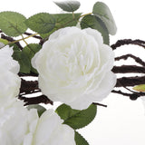 Max 6ft Artificial Silk Peony Flower Ivy Vine Hanging Garland Floral Decor White