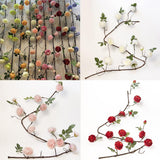 Max 6ft Artificial Silk Peony Flower Ivy Vine Hanging Garland Floral Decor White
