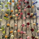 Max 6ft Artificial Silk Peony Flower Ivy Vine Hanging Garland Floral Decor Red
