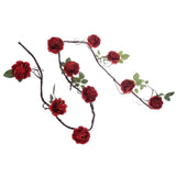 Max 6ft Artificial Silk Peony Flower Ivy Vine Hanging Garland Floral Decor Red