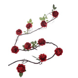 Max 6ft Artificial Silk Peony Flower Ivy Vine Hanging Garland Floral Decor Red