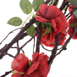 Max 6ft Artificial Silk Peony Flower Ivy Vine Hanging Garland Floral Decor Red