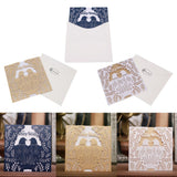 Max 10 Sets Couple Birds Wedding Invitation Cards with Envelopes and Seals Blue