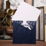 Max 10 Sets Couple Birds Wedding Invitation Cards with Envelopes and Seals Blue