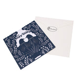 Max 10 Sets Couple Birds Wedding Invitation Cards with Envelopes and Seals Blue