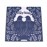 Max 10 Sets Couple Birds Wedding Invitation Cards with Envelopes and Seals Blue
