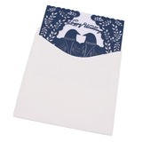 Max 10 Sets Couple Birds Wedding Invitation Cards with Envelopes and Seals Blue