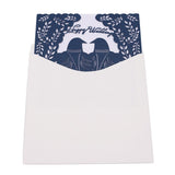 Max 10 Sets Couple Birds Wedding Invitation Cards with Envelopes and Seals Blue