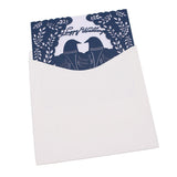 Max 10 Sets Couple Birds Wedding Invitation Cards with Envelopes and Seals Blue