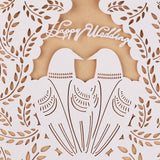 Max 10 Sets Couple Birds Wedding Invitation Cards with Envelopes and Seals White