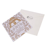Max 10 Sets Couple Birds Wedding Invitation Cards with Envelopes and Seals White