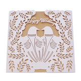 Max 10 Sets Couple Birds Wedding Invitation Cards with Envelopes and Seals White