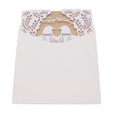 Max 10 Sets Couple Birds Wedding Invitation Cards with Envelopes and Seals White