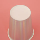 Maxbell 6 Iridescent Rainbow Silver Shiny Paper Cups Kids Birthday Tableware