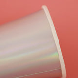 Maxbell 6 Iridescent Rainbow Silver Shiny Paper Cups Kids Birthday Tableware