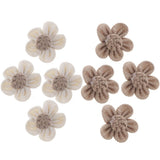 Maxbell 4pcs handmade Burlap Flowers for DIY Craft Making Wedding Decoration White