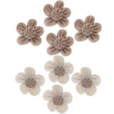 Maxbell 4pcs handmade Burlap Flowers for DIY Craft Making Wedding Decoration White