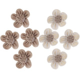 Maxbell 4pcs handmade Burlap Flowers for DIY Craft Making Wedding Decoration White