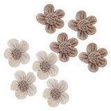 Maxbell 4pcs handmade Burlap Flowers for DIY Craft Making Wedding Decoration White