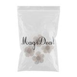 Maxbell 4pcs handmade Burlap Flowers for DIY Craft Making Wedding Decoration White