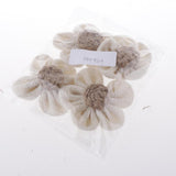 Maxbell 4pcs handmade Burlap Flowers for DIY Craft Making Wedding Decoration White