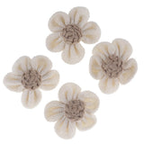 Maxbell 4pcs handmade Burlap Flowers for DIY Craft Making Wedding Decoration White