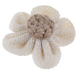 Maxbell 4pcs handmade Burlap Flowers for DIY Craft Making Wedding Decoration White