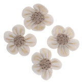 Maxbell 4pcs handmade Burlap Flowers for DIY Craft Making Wedding Decoration White