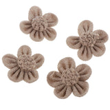 Maxbell 4pcs handmade Burlap Flowers for DIY Craft Making Wedding Decoration Brown