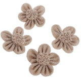 Maxbell 4pcs handmade Burlap Flowers for DIY Craft Making Wedding Decoration Brown