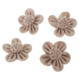 Maxbell 4pcs handmade Burlap Flowers for DIY Craft Making Wedding Decoration Brown