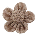 Maxbell 4pcs handmade Burlap Flowers for DIY Craft Making Wedding Decoration Brown
