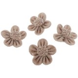 Maxbell 4pcs handmade Burlap Flowers for DIY Craft Making Wedding Decoration Brown