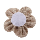 Maxbell 4pcs handmade Burlap Flowers for DIY Craft Making Wedding Decoration Brown
