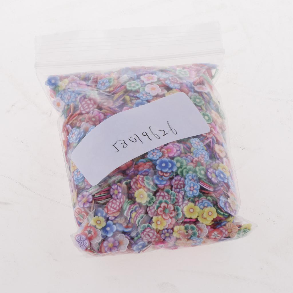 Maxbell  5000pcs Mixed Color Nail Art Slice Tips Clay Nails Stickers Decor Flower