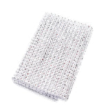 Maxbell 24 Rows 10 Yard Diamond Mesh Wrap Rhinestone Ribbon Wedding DIY Craft Silver